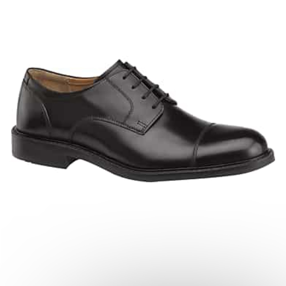 JOHNSTON & MURPHY black dress shoes mens genuine leather Oxford size 9.5